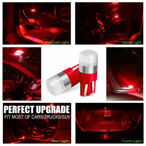 JDM ASTAR 2 piezas Red LED T10 194 168 Licencia Domo Marcador Lateral Bombilla - Imagen 6 de 11