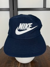Nike Hat Cap Snap Back Youth Blue White Swoosh Embroidered Logo 100 Polyester