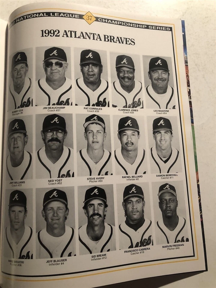 1992 ATLANTA BRAVES vs PITTSBURGH Pirates NLCS Game Program UNSCORED Gant BONDS - Image 4 of 4