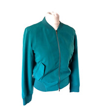 Maison Martin Margiela Mm6 Green Satin Bomber Jacket 40it/8uk S