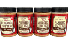 4 X Trader Joes Raw Almond Butter Creamy Unsalted 16 oz each