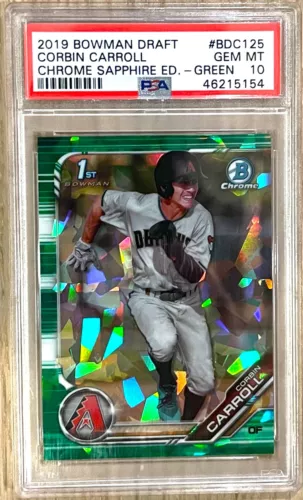2019 Bowman Draft Chrome Sapphire Edition Corbin Carroll 1st RC /50 PSA 10 GEM