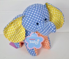 AURORA Baby Plush Polka Dot Elephant Lovey Toy Blue Orange Yellow NEW