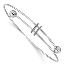 Sterling Silver Rhodium-plated Polished Adjustable Bangle QG4169