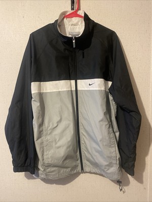 Vintage Nike Track Jacket Men s Medium Black Gray Color block Full Zip