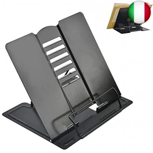 WANGZAIZAI Leggio in Metallo per Libro, Leggio Libri Regolabile, Multifunzione