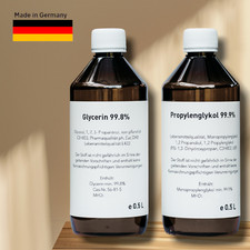 Glycerin 0,5 Liter und Propylenglykol 0,5 Liter PG/VG 99,9% Base Lebensmittel