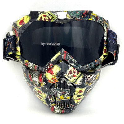 Motorcycle Helmet Full Face Mask Motocross Safety Goggles Shield Glasses Eyewear