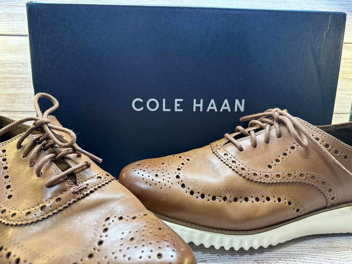 Cole Haan Men's 2.ZERØGRAND Wingtip Oxford British Tan Style