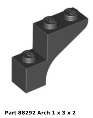 Lego 1x 88292  Black Arch 1 x 3 x 2 2507