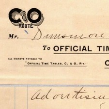 Chesapeake & Ohio RR to Dunsmore Business College Richmond, VA Letterhead 1901