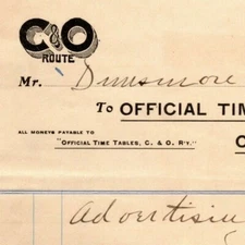 Chesapeake & Ohio RR to Dunsmore Business College Richmond, VA Letterhead 1901