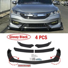 4pcs Front Bumper Lip Lower Spoiler Splitter For Honda Accord 2014-2022 Black