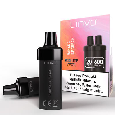 Linvo Pod Lite - Banana Ice Cream - Prefilled Pods 2er Pack - 2ml 20mg NicSalt
