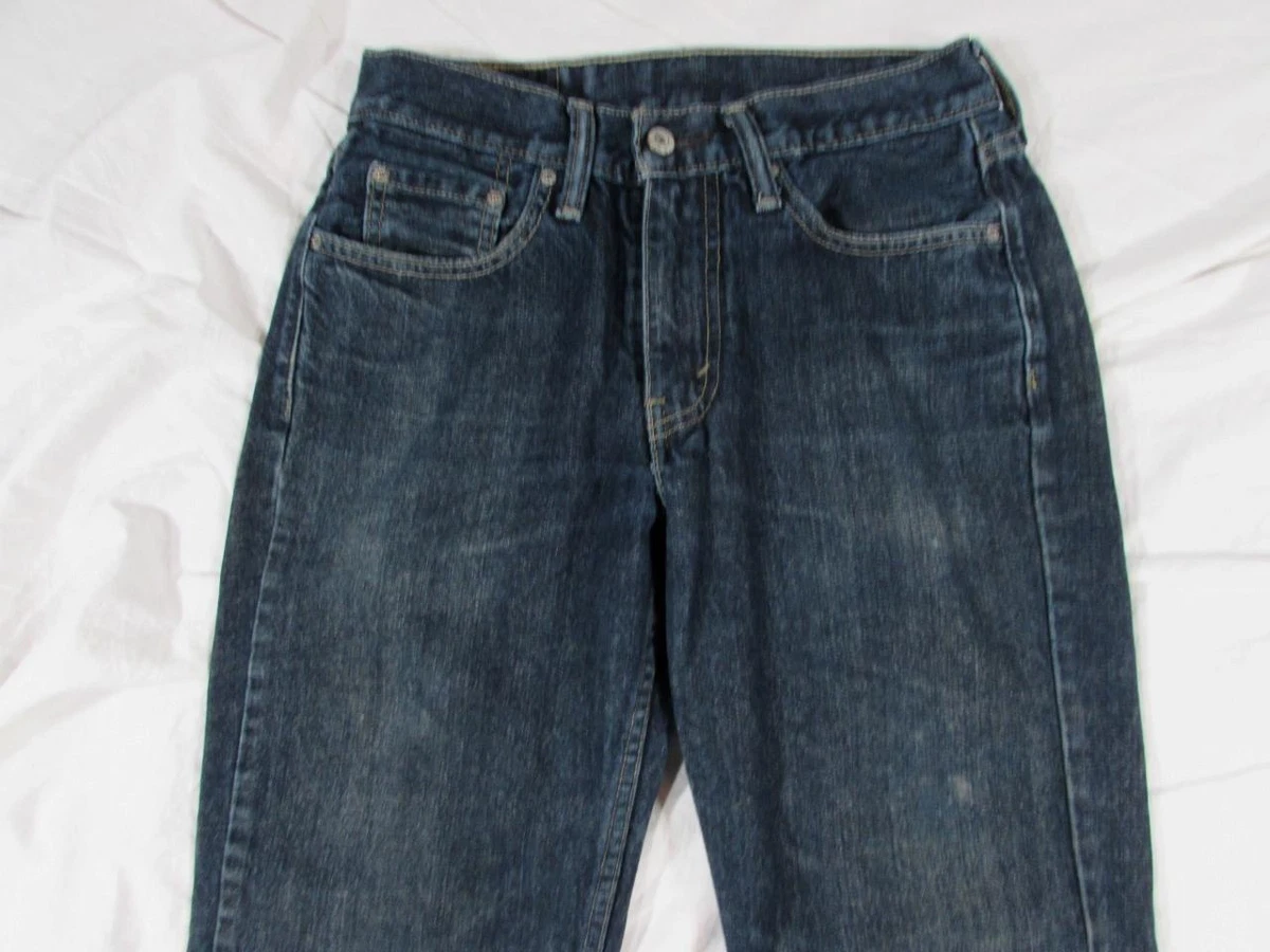 Levi 514 Slim Straight Fit Faded Blue Denim Jeans Measure Size 28