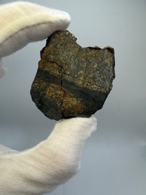 NWA 17912 H6 Melt Breccia Meteorite 27.6 g full Large slice w/ large Melt Veins