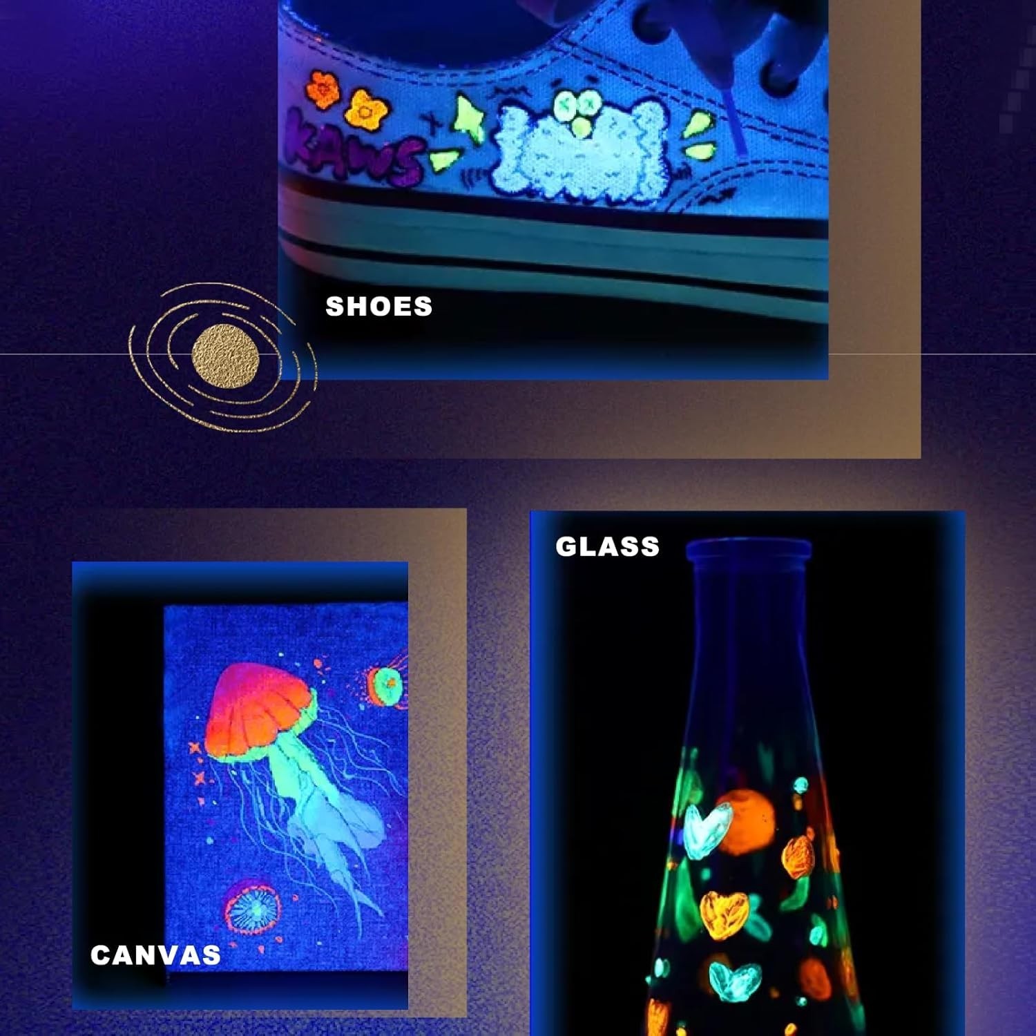 Glow in the Dark Paint 18 Colors, 11 Ml Acrylic Paint for Decoration, Outdoor an