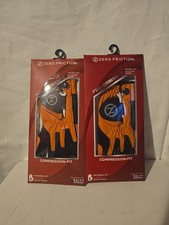2 Zero Friction Junior Left Hand Universal Fit Golf Gloves Compression Orange