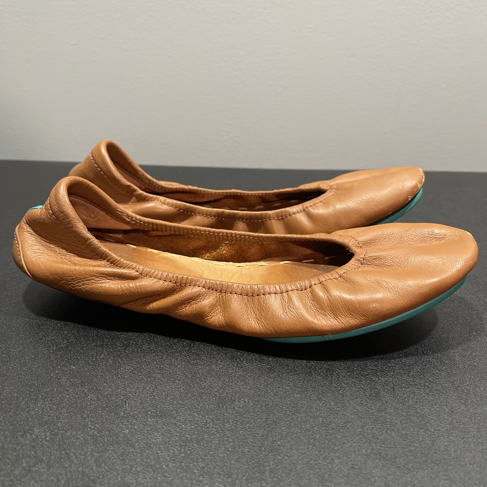 Tieks By Gavrieli Womens 9 Brown Tan Comfort Slip On Leather Ballet Flats