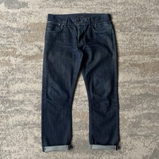 Nudie Jeans Dry Pure Selvedge Indigo Denim Grim Tim Jeans Mens Straight W32 L30