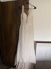 Fit & Flare Sleeveless Lace V-Neck Wedding Dr...