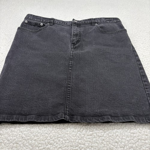 Ralph Lauren Jeans Co LRL Denim Minirock gewaschen schwarz Rückenschlitz 33" Taille 12 ? - Bild 2 von 9