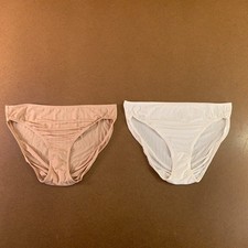 Jockey Womens 7/Large Beige White Supersoft French Cut Panty 2 Pieces New