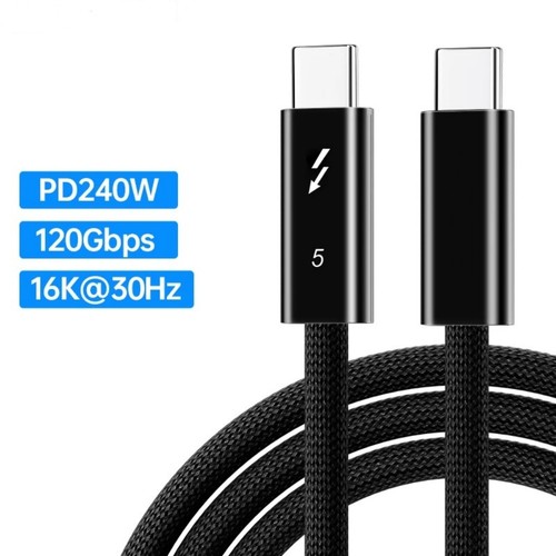 Thunderbolt 5 Coaxial Cable 120G USB-C To USB-C PD 240W Fast Charging Cable - 第 1/17 張圖片