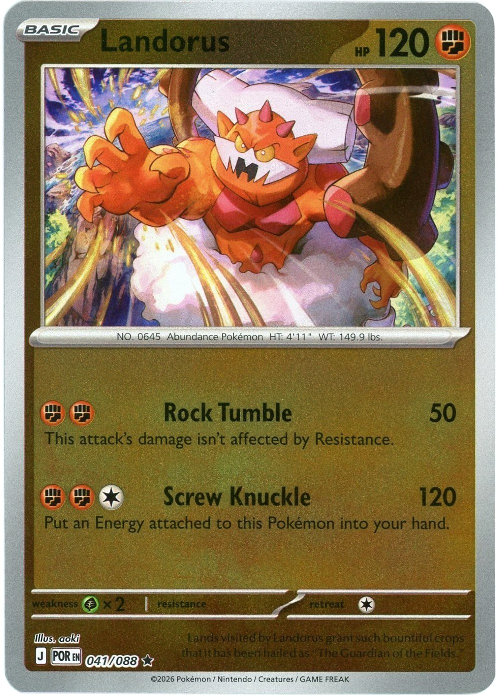 Landorus (Reverse Holo) - 041/088 - Perfect Order POR ME03 - NM/M