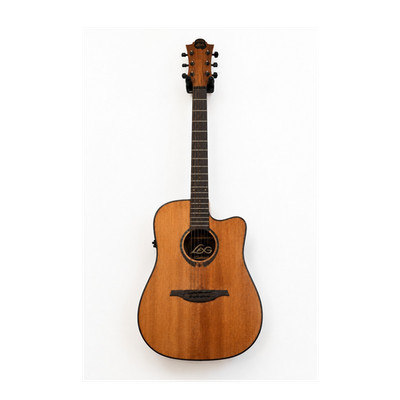 LAG Acoustic-Electric Dreadnought Guitar 6 String Mahogany Brown Right-Handed