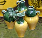 Artisanal Tribal Pottery soup cups mini jugs pitchers green yellow Gorka?? — photo 5