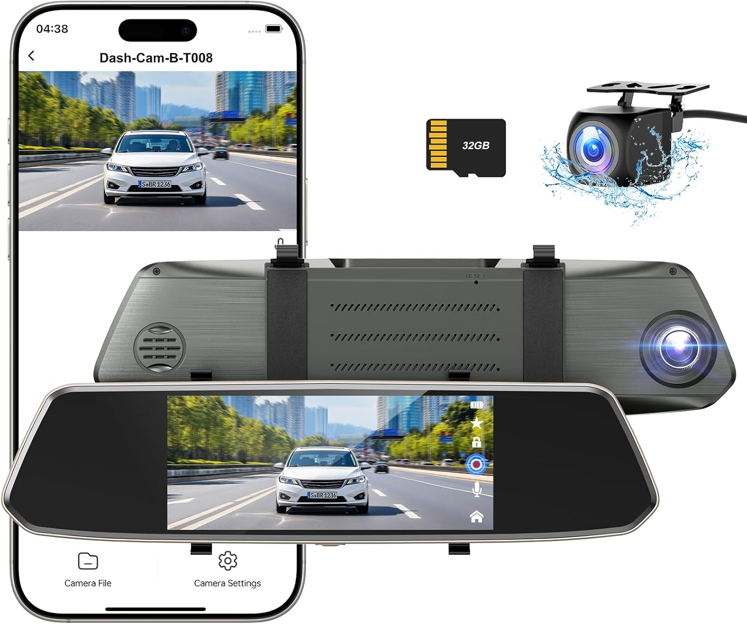 Telecamera Auto 7" Touch Screen Full HD - Registratore Doppia Camera