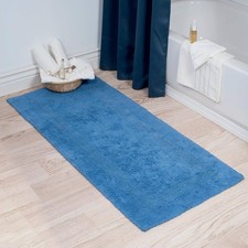24 x 60 in 100 Percent Cotton Bathroom Runner Rug Blue Lavish Home 67-0019-B