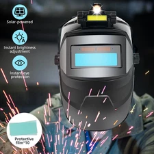 Solar Powered Auto Darkening Welding Helmet - Large View, True Color, High Temp