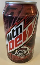 2014 12 oz. MTN DEW SODA CAN ( CODE RED ) EMPTY BOTTOM OPENED