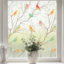 Stained Glass Window Film, Decorative Frosted Glass Window Privacy Film, Static
