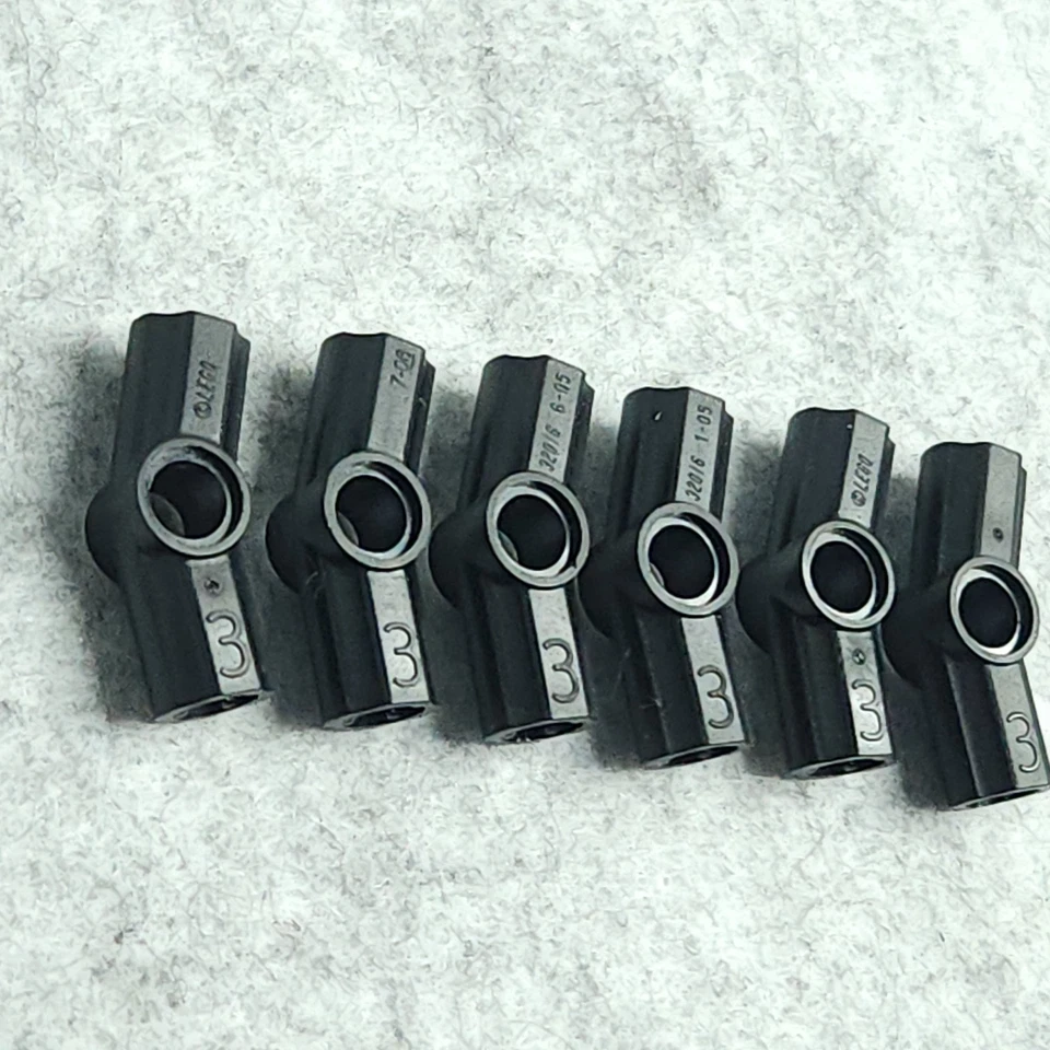 LEGO Technic Axle Pin Connector Angled Number 3 32016 Black Lot of 6 Used - Image 2 of 4