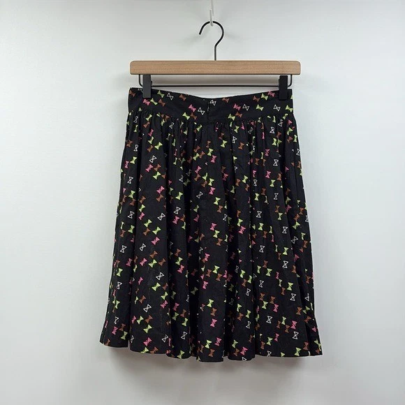 Falda Trashy Diva Bow Gráfico Años 50 Plisada Línea A Estampado Novedad Preppy Negra 8 Foto 3 de 4