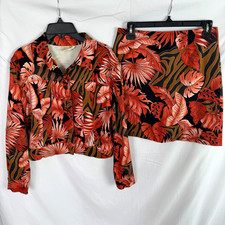 Cache Women's Vintage 2 Piece Jacket/Skirt Set Size 4/6 Floral Print