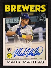 2021 Topps Update #86B-MMA Mark Mathias 1986 Topps Baseball Rookie Autograph