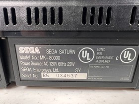 Sega Saturn Console MK-8000 2 Controllers Power and AV Cable