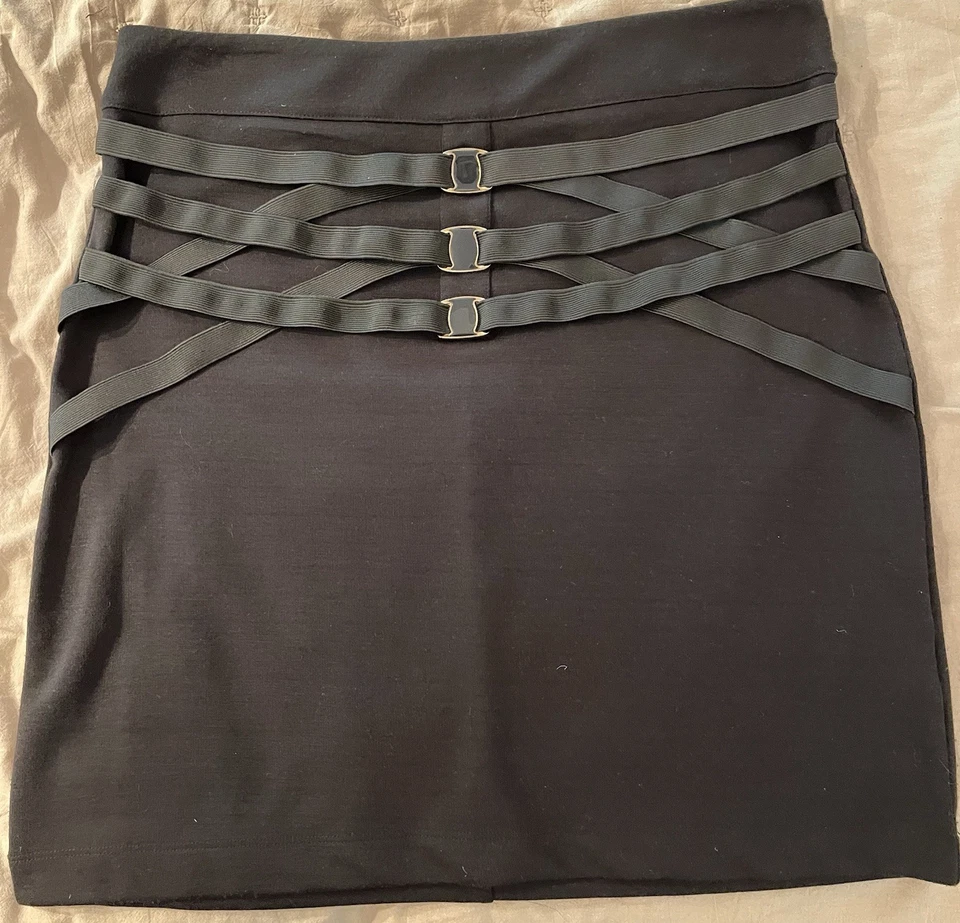 时尚,时尚的三腰带,中裙。 XL 码,腰围 35 英寸臀部 41 英寸,长 20 英寸 — 第 2/4 张图片