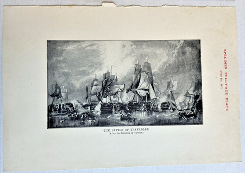 Antique Photogravure Battle of Trafalgar Turner Naval Specimen Plate