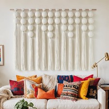 Macrame Wall Hanging Large Boho Wall Decor Handmade Fiber Art with Layered Ta...