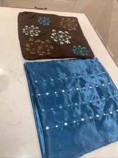 Cushion Covers Brown Teal  Patterned