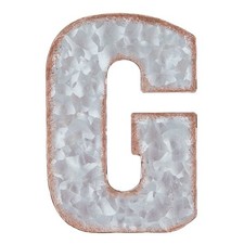 Galvanized Rustic Metal Letter G 7" 3D Wall Decor Hanging Alphabet Sign