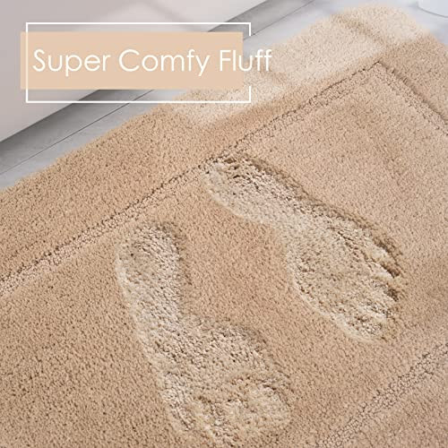 Bathroom Rug Set Beige, Soft Bath Rug Set 2 Piece Set, Toilet Mat U-Shaped - Picture 6 of 8