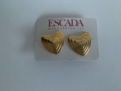 ESCADA Margaretha Ley Ohrringe Herz goldfarben Vintage