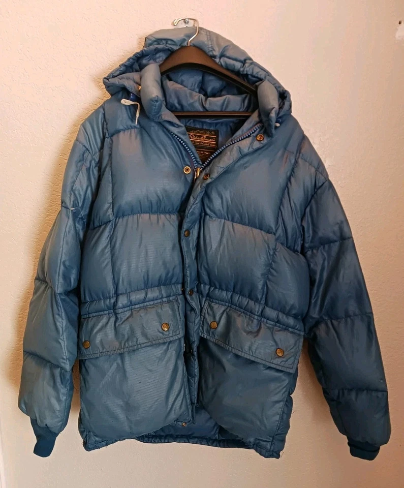 Vintage Eddie Bauer Kara Korum Goose Down Puffer Jacket Men's Medium Blue - Image 2 of 4