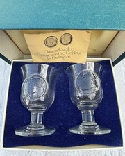 Dartington Glass Rare Limited Edition pair Diamond Jubilee Regency Goblets boxed